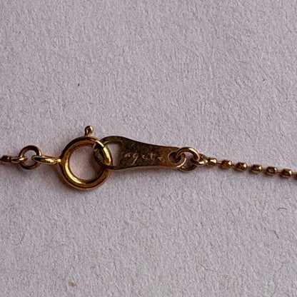 agete K10 Lemon Quartz necklace in pink gold with small diamond charm on 40 cm chain