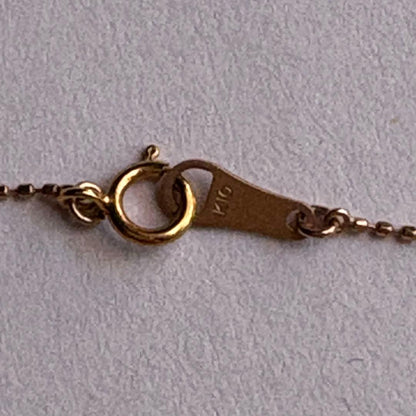 agete K10 Lemon Quartz necklace in pink gold with small diamond charm on 40 cm chain