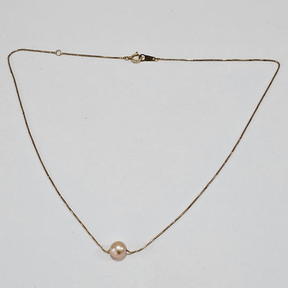 1890 Tasaki pearl necklace with 7.1mm pearl set in K18 yellow gold, 40cm chain length
