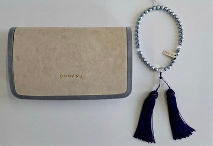 Tasaki blue-gray pearl necklace 6.5mm featuring blue-gray pearls and Juzu beads with certificate and case included
