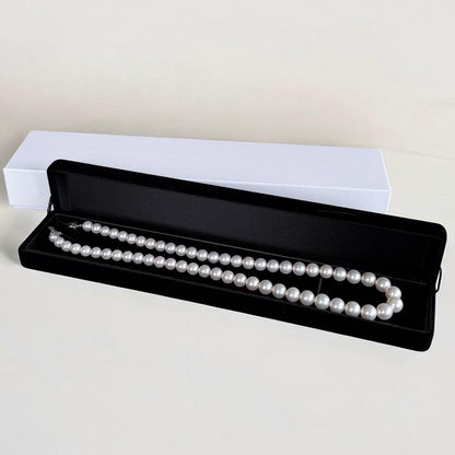 Highest grade Aurora Hanadama Tasaki Akoya pearl necklace with gradient pearls, 42 cm length