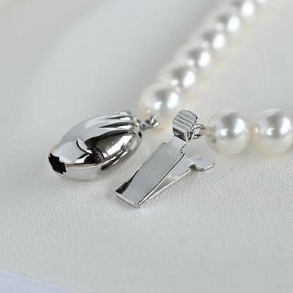 Highest grade Aurora Hanadama Tasaki Akoya pearl necklace with gradient pearls, 42 cm length