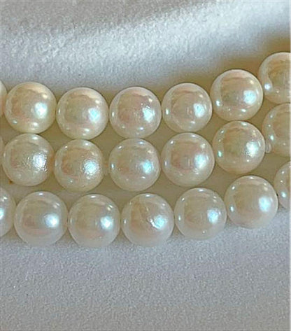 Akoya pearl necklace and earrings set in silver with white pearls 125cm necklace and 8mm earrings