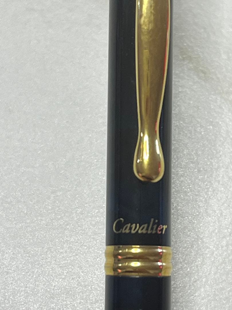 Set of two Pilot Cavalier first generation writing instruments mechanical pencil red marble and blue marble ballpoint pen