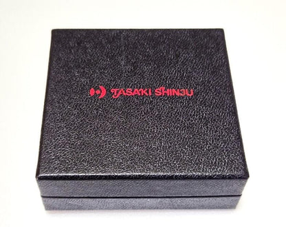 Tasaki Akoya pearl necklace in silver with 42.5cm length displayed with its box