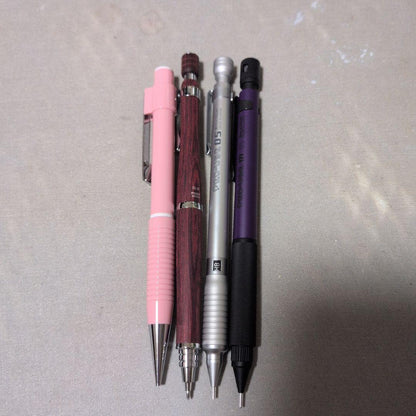 Set of 4 Pilot Platinum mechanical pencils including S30, 2020 0.3, PRO-USE 05, and PRO-USE 171 models