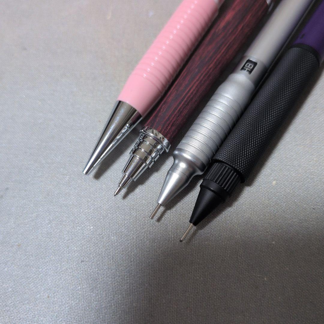 Set of 4 Pilot Platinum mechanical pencils including S30, 2020 0.3, PRO-USE 05, and PRO-USE 171 models