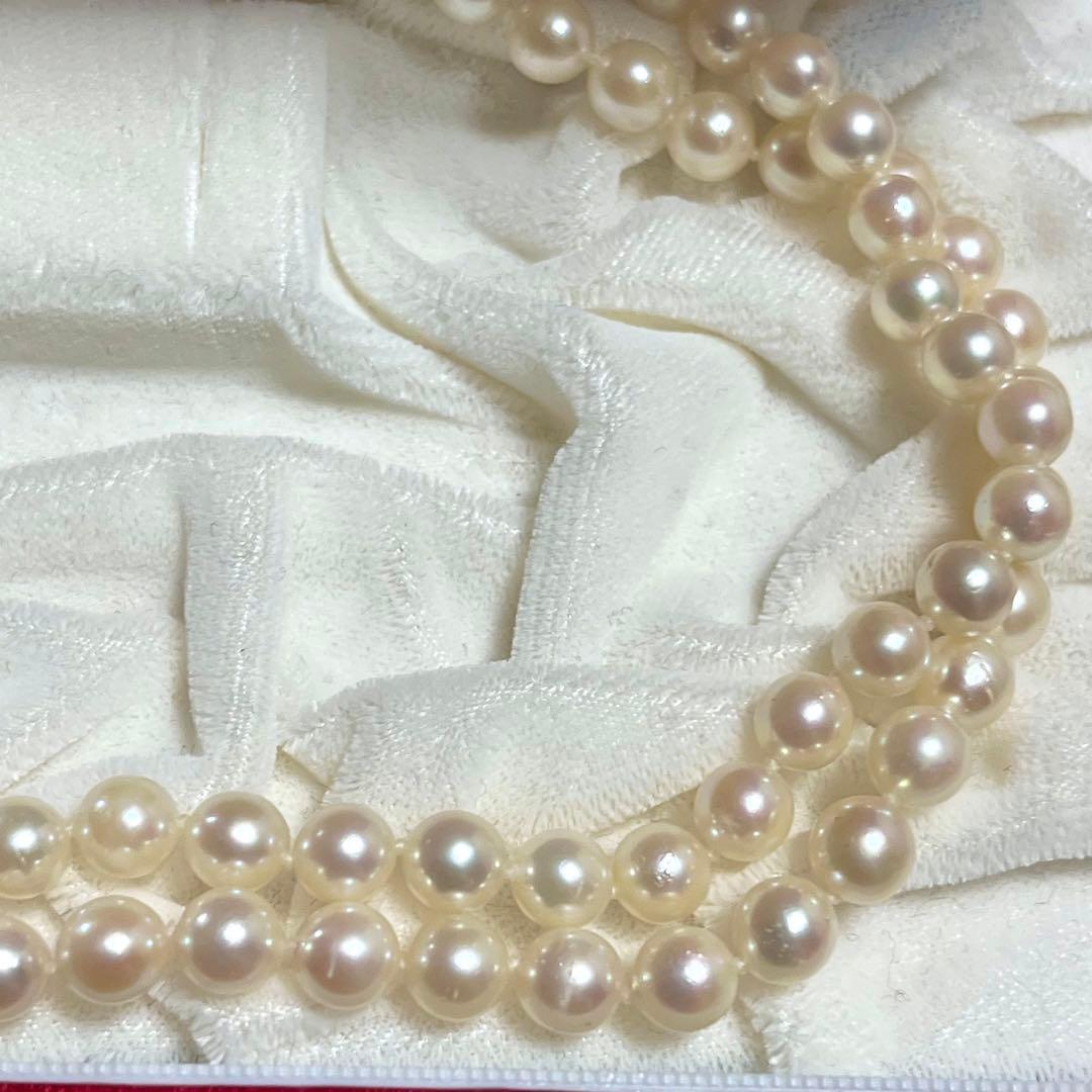 Akoya Pearl long necklace with 6mm white pearls measuring 92 cm in length