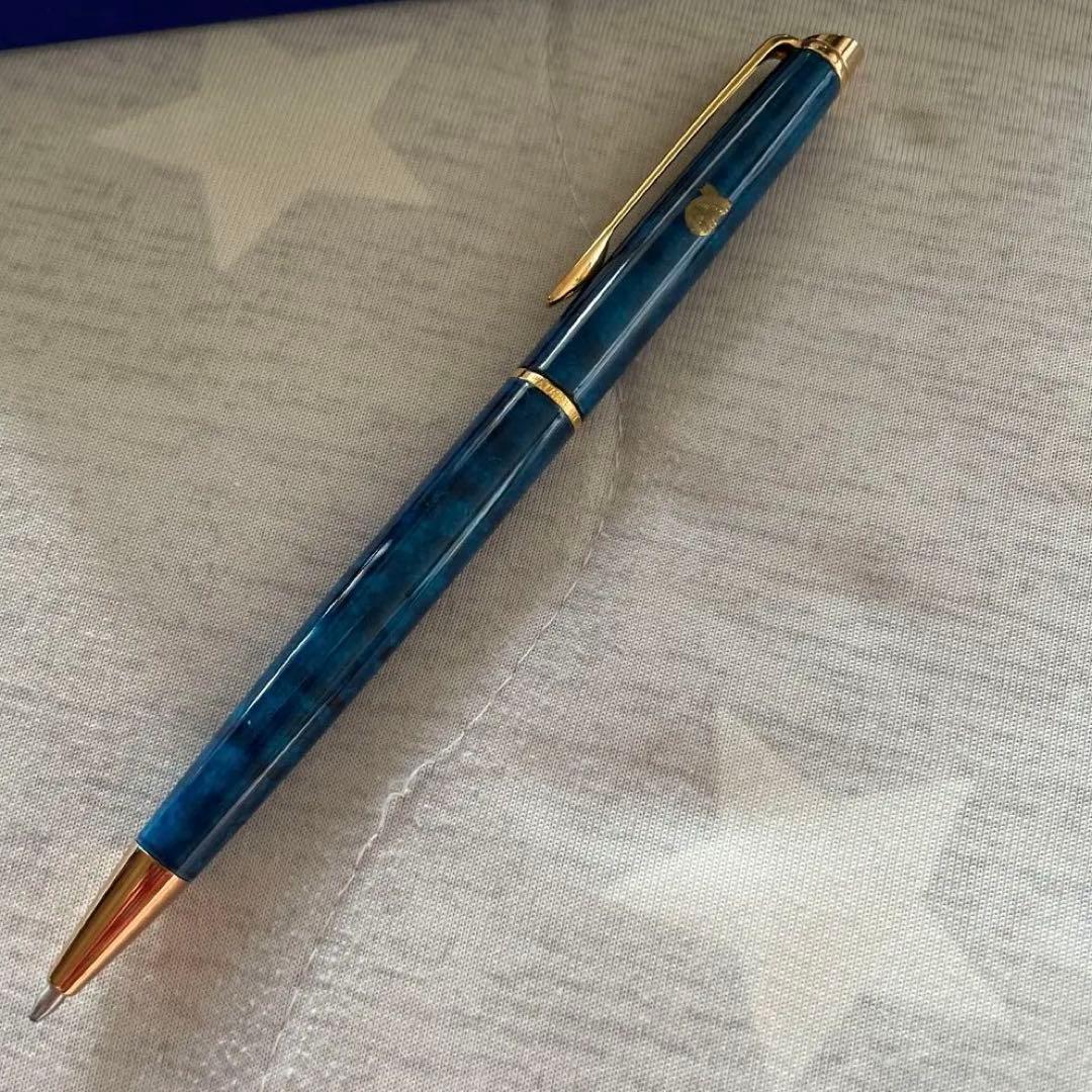 WATERMAN blue ballpoint pen displayed with its dedicated case on a white background