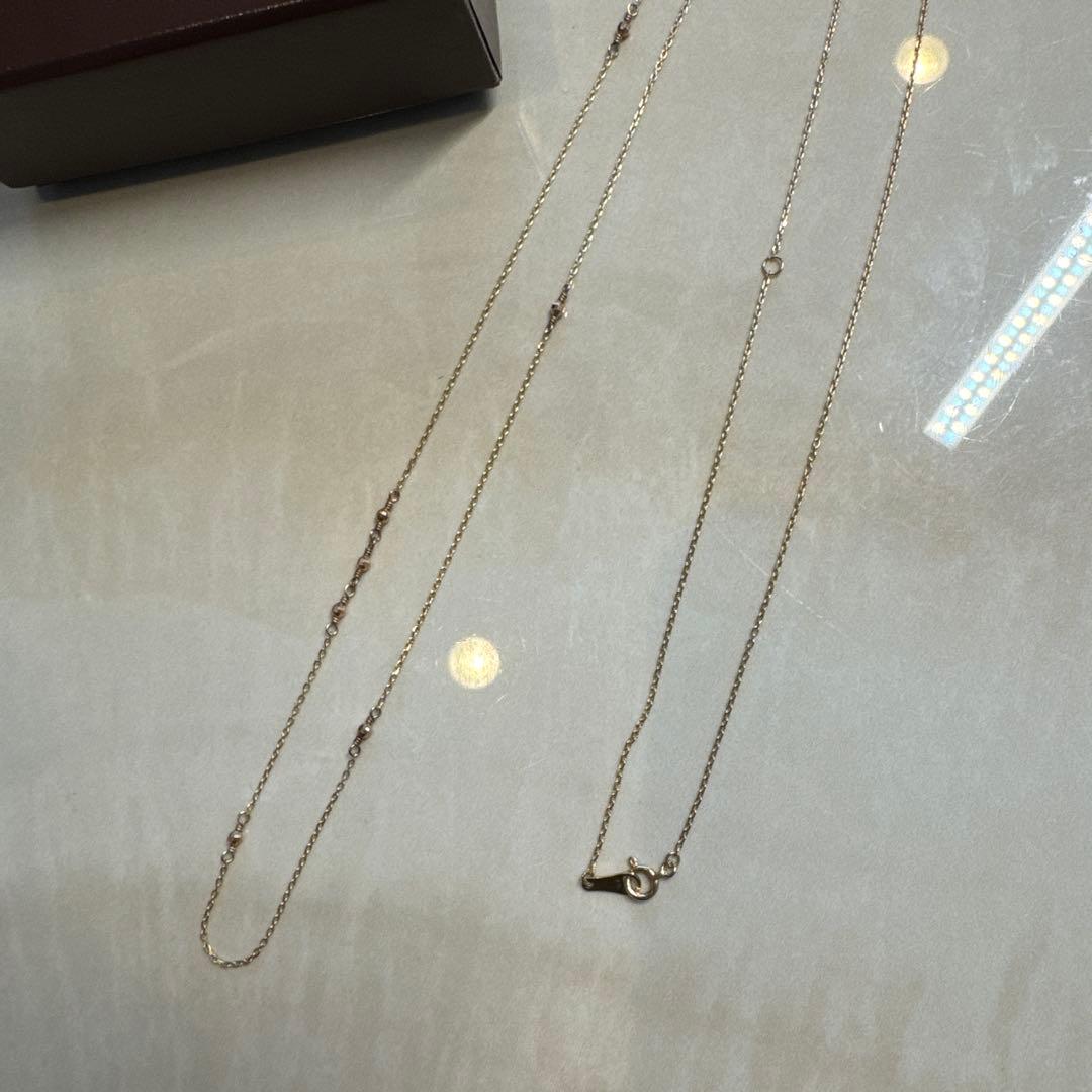 Agete 10k gold chain necklace 80cm length displayed on white background