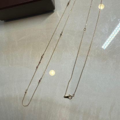 Agete 10k gold chain necklace 80cm length displayed on white background