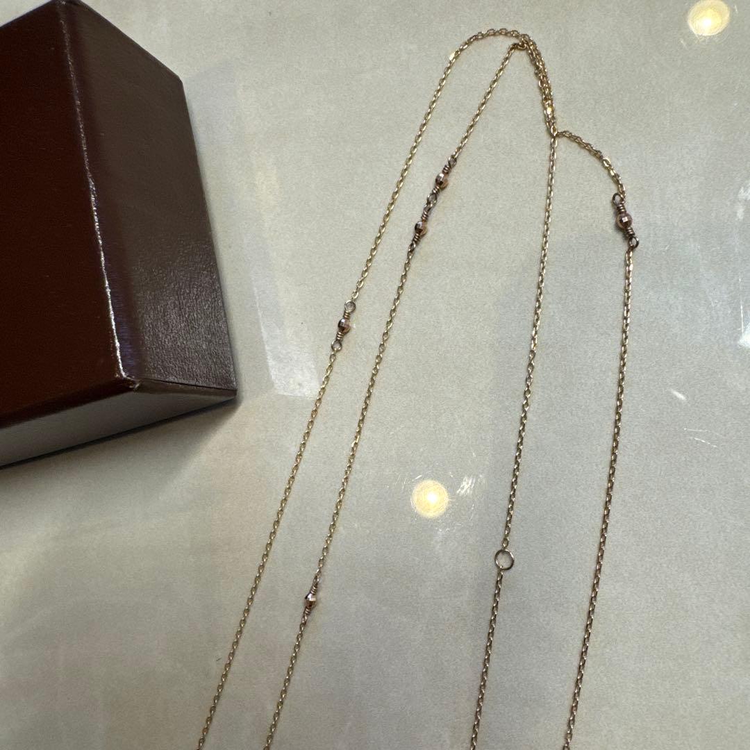 Agete 10k gold chain necklace 80cm length displayed on white background