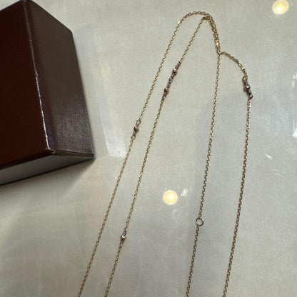 Agete 10k gold chain necklace 80cm length displayed on white background