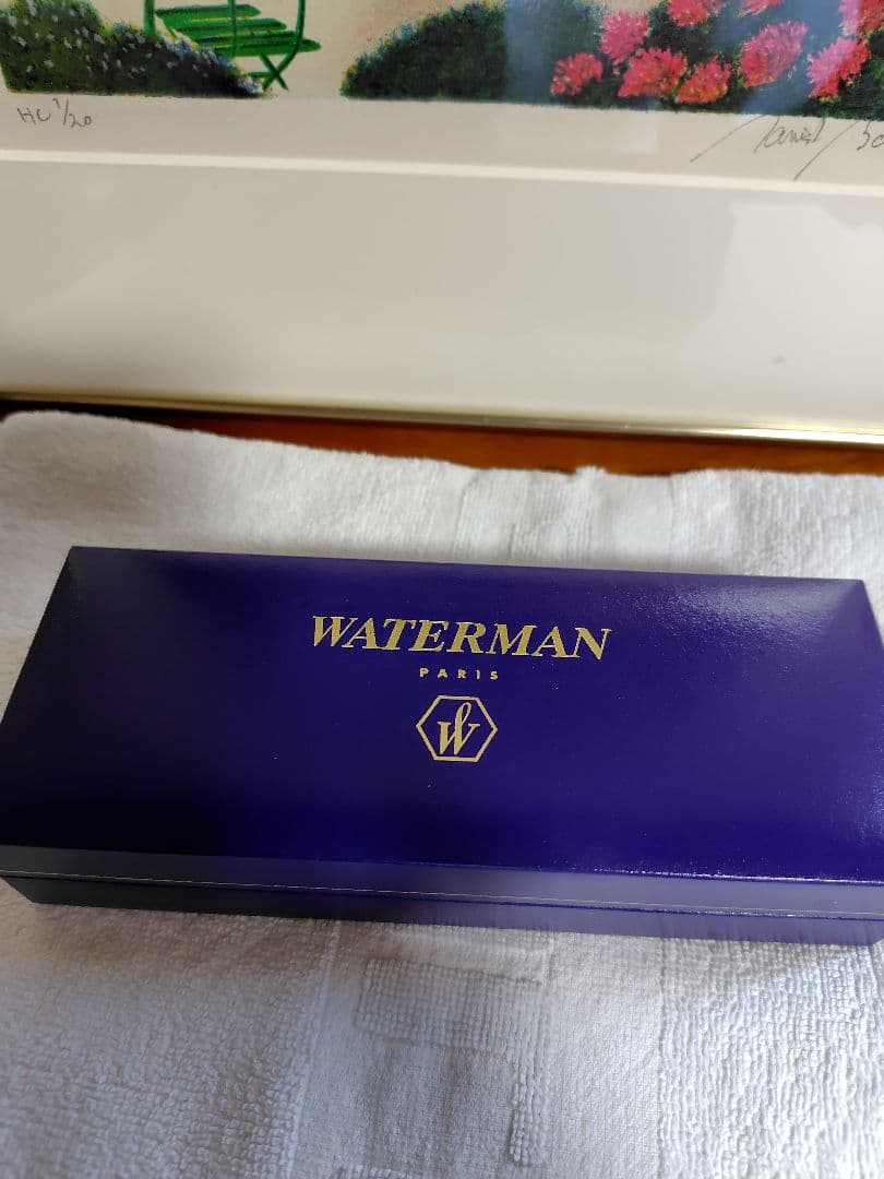 WATERMAN Metropolitan Series ballpoint pen in maroon metallic with silver metallic clip on white background