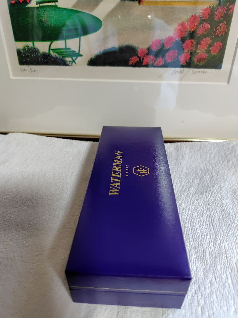 WATERMAN Metropolitan Series ballpoint pen in maroon metallic with silver metallic clip on white background