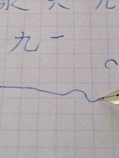 PILOT CUSTOM 18K-WG Fountain Pen Model H872 with fine tip and stripe pattern in used condition