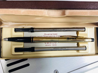 Kuro Cross 1/20 10KT Gold PMX Ballpoint Pen with two replacement ink refills