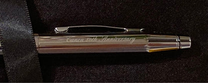 Cross Classic Century Chrome ballpoint pen with Canon 80th Anniversary engraving and presentation box