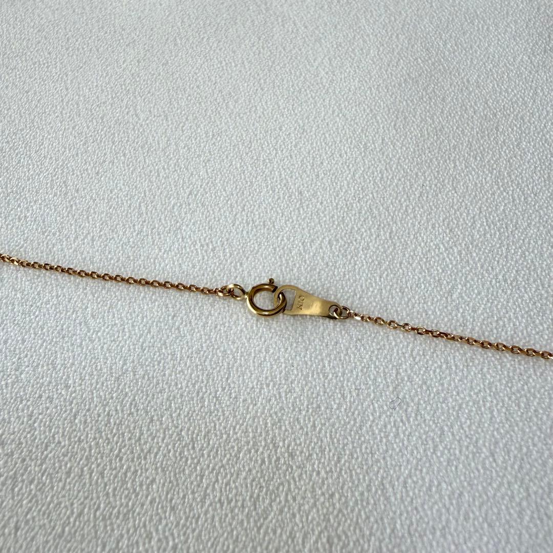 Agete K10 necklace featuring a royal blue moonstone pendant on a 45 cm chain