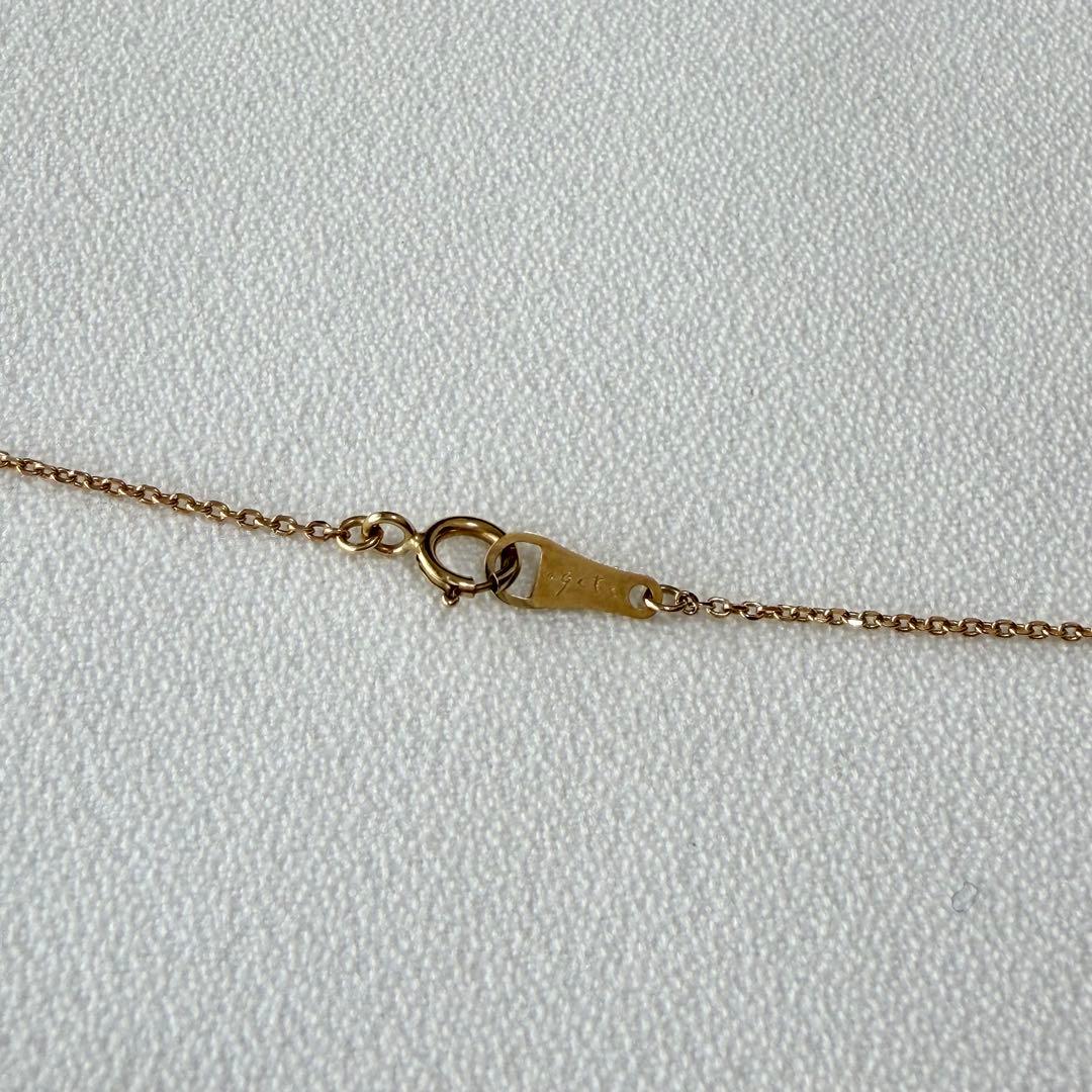 Agete K10 necklace featuring a royal blue moonstone pendant on a 45 cm chain
