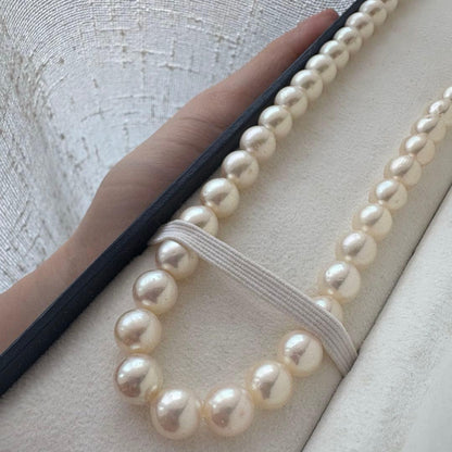 TASAKI Pearl Necklace 8.4mm with pearl decorated clasp and 40 cm length