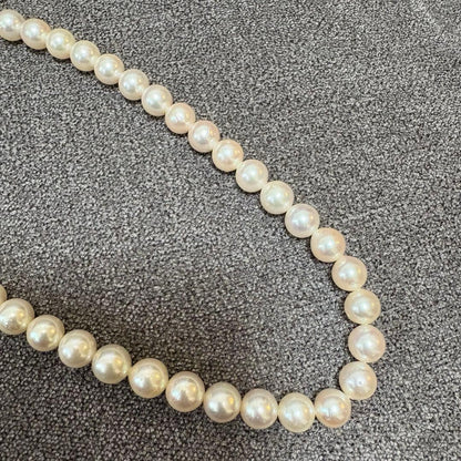 TASAKI Pearl Necklace 8.4mm with pearl decorated clasp and 40 cm length
