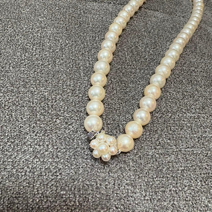 TASAKI Pearl Necklace 8.4mm with pearl decorated clasp and 40 cm length