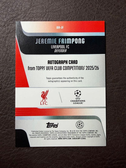 Jeremie Frimpong Autographed Card — 09/10 — Japanese