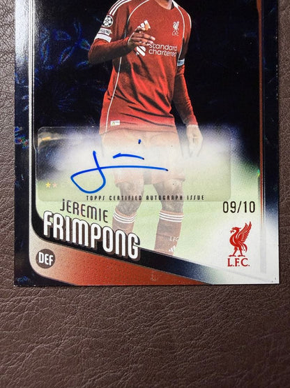 Jeremie Frimpong Autographed Card — 09/10 — Japanese