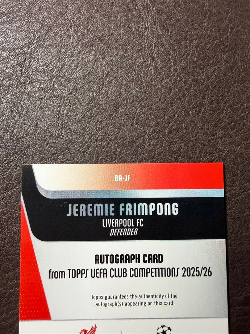 Jeremie Frimpong Autographed Card — 09/10 — Japanese