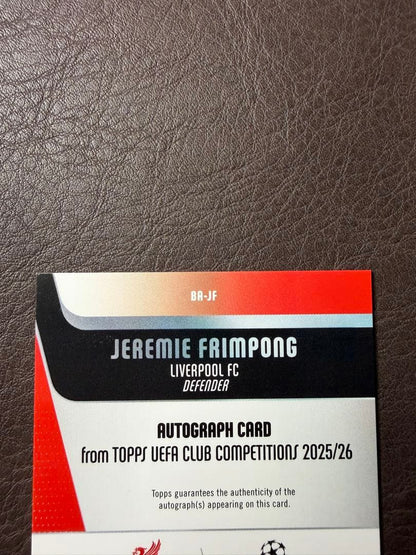 Jeremie Frimpong Autographed Card — 09/10 — Japanese