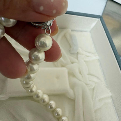White Akoya pearl necklace with 8.0mm genuine pearls and 40 cm length