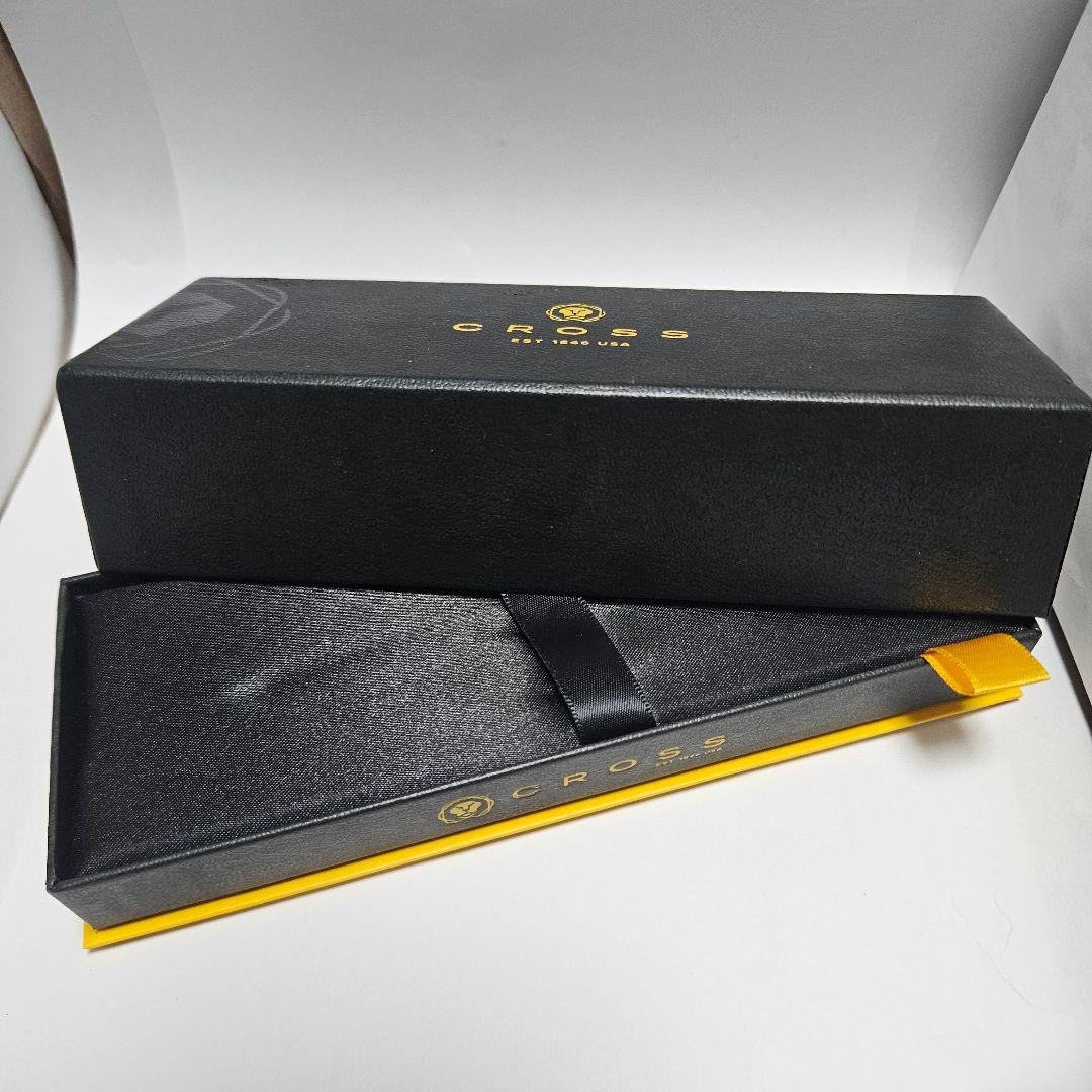 CROSS Townsend Chrome ballpoint pen blue ink with original hard case and box showing chrome finish and engraved logo