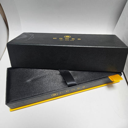 CROSS Townsend Chrome ballpoint pen blue ink with original hard case and box showing chrome finish and engraved logo