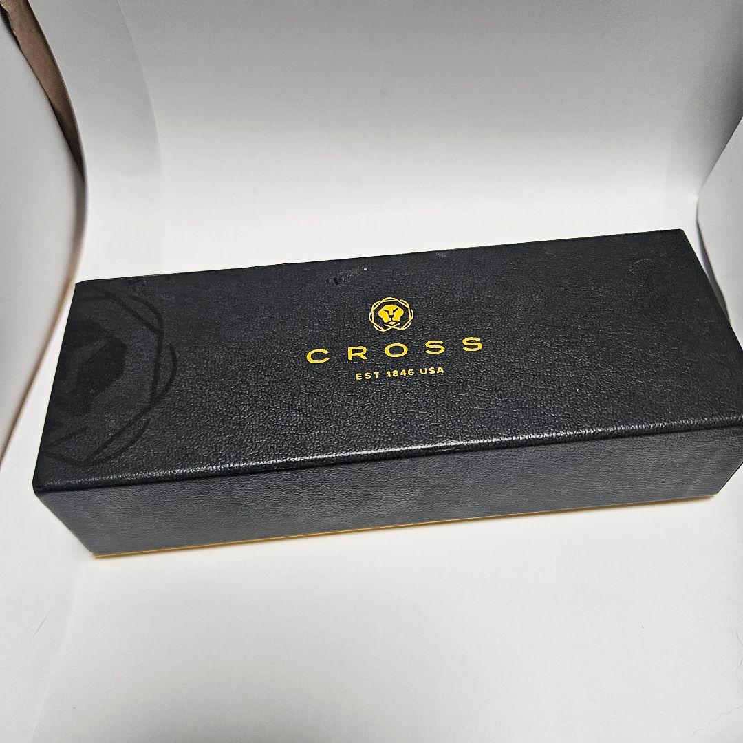 CROSS Townsend Chrome ballpoint pen blue ink with original hard case and box showing chrome finish and engraved logo