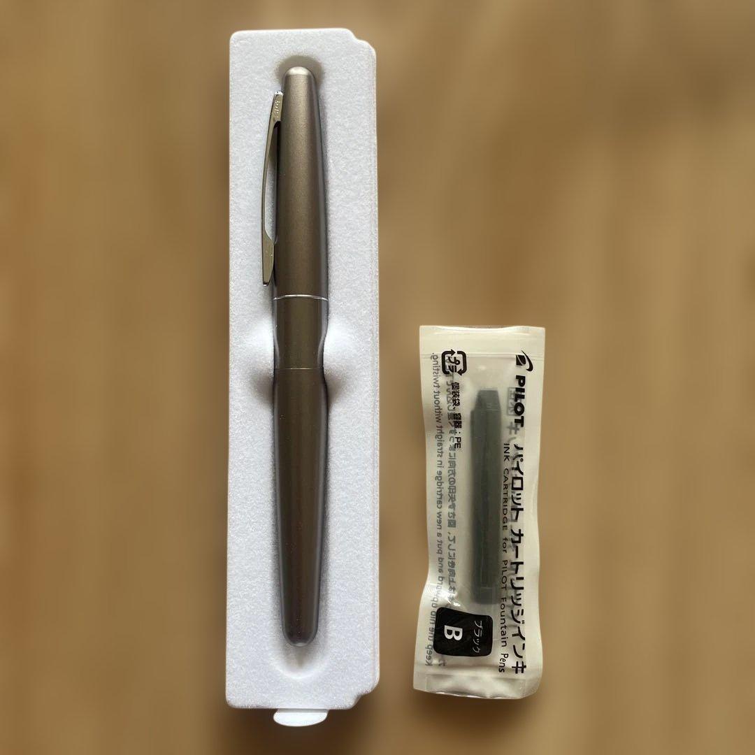 PILOT COCOON Titanium F FCO-3SR-TIF fountain pen with fine nib and sleek silver titanium body