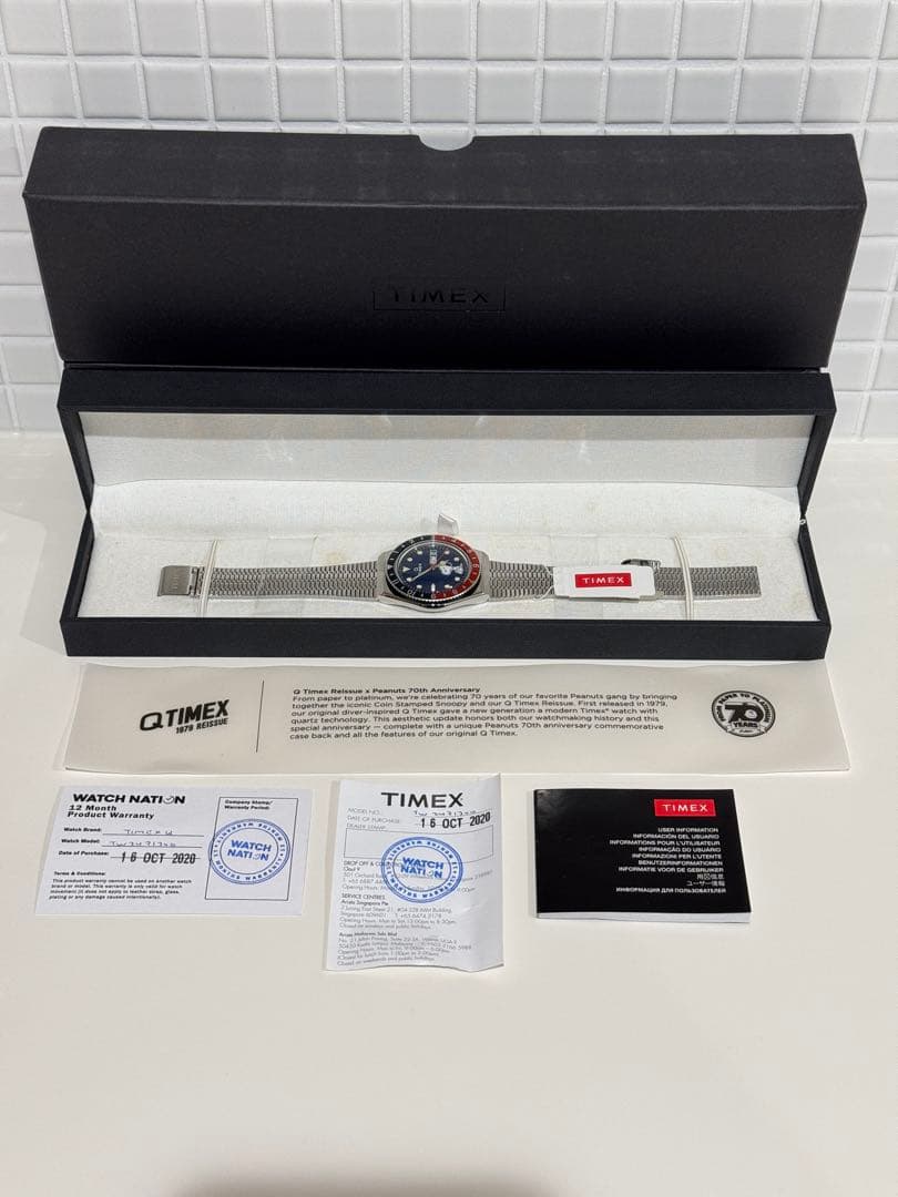 TIMEX Q Snoopy Peanuts 70th Quartz Men's Watch — Japanese