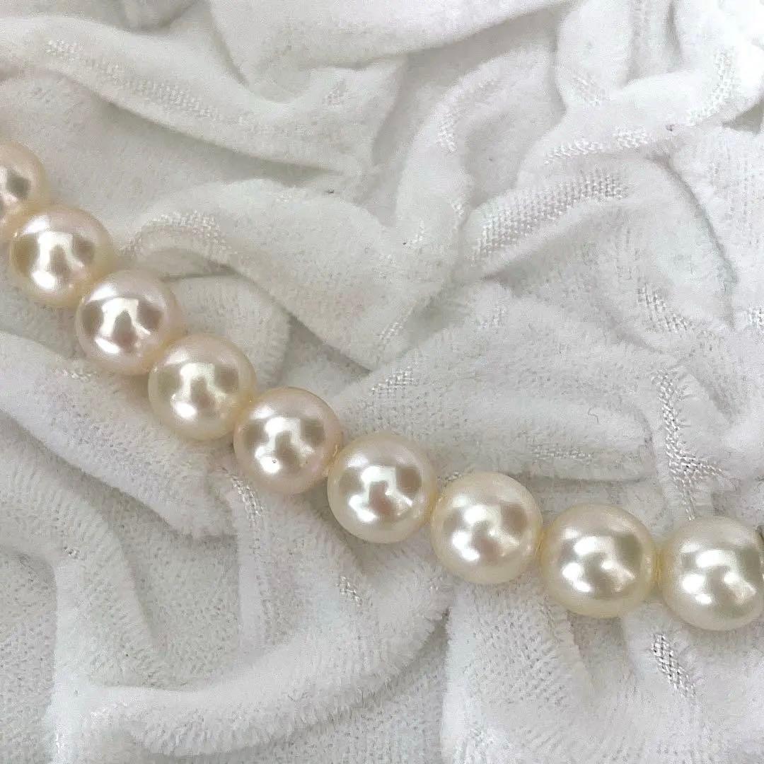 Tasaki Current Clasp Akoya pearl necklace with large 8.5-9.0mm pearls and 42.5cm length