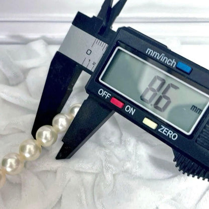 Tasaki Current Clasp Akoya pearl necklace with large 8.5-9.0mm pearls and 42.5cm length