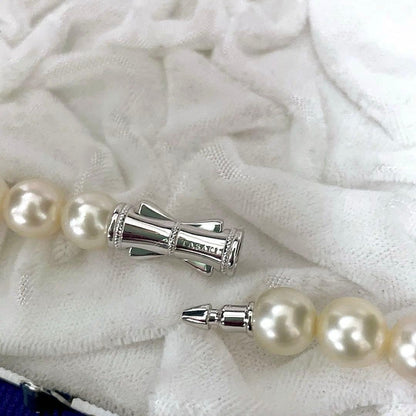Tasaki Current Clasp Akoya pearl necklace with large 8.5-9.0mm pearls and 42.5cm length