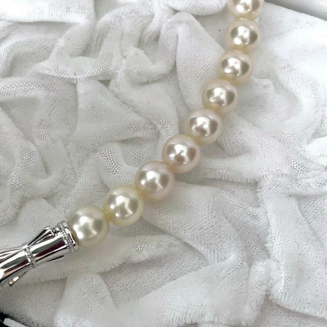 Tasaki Current Clasp Akoya pearl necklace with large 8.5-9.0mm pearls and 42.5cm length