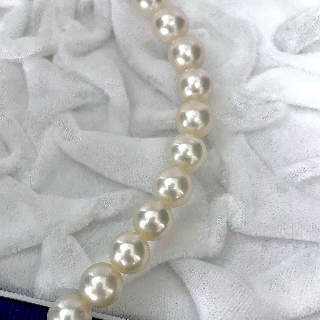 Tasaki Current Clasp Akoya pearl necklace with large 8.5-9.0mm pearls and 42.5cm length