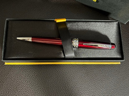 CROSS Ballpoint Pen in red metal with its dedicated case and guarantee card