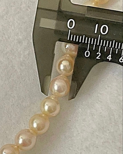 Akoya pearl flower coral necklace with 7mm pearls and 2.7cm rose pendant on 42cm chain