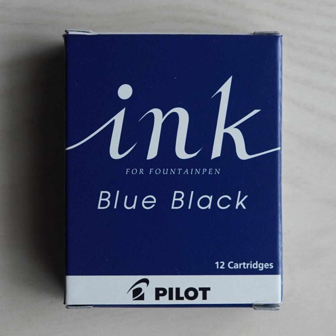 Pilot Pen Elite 95S with 14K medium nib, blue black ink, black resin shaft, and aluminum double anodized cap