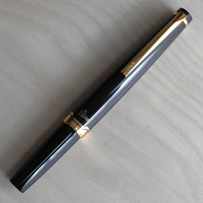 Pilot Pen Elite 95S with 14K medium nib, blue black ink, black resin shaft, and aluminum double anodized cap