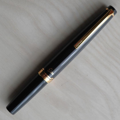 Pilot Pen Elite 95S with 14K medium nib, blue black ink, black resin shaft, and aluminum double anodized cap