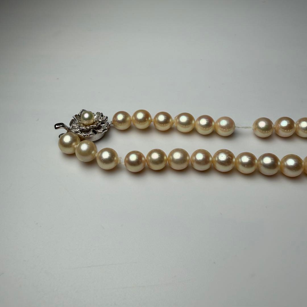 Akoya pearl necklace featuring round 7.0-7.3mm pearls on a 43cm strand