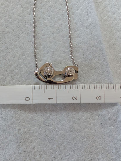 Tasaki diamond necklace featuring 0.15ct diamonds set in K18WG metal weighing 6.1g
