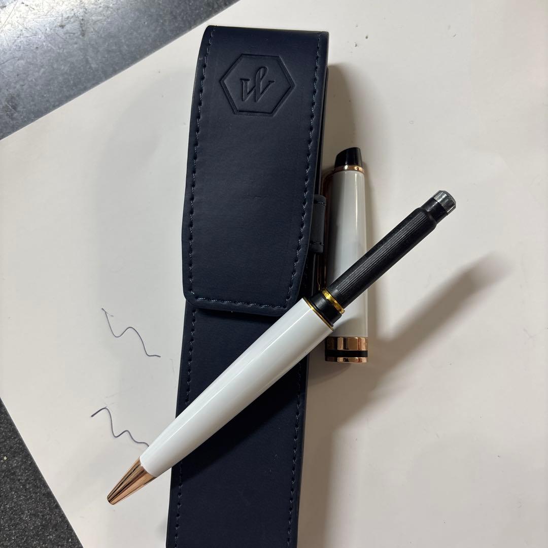 WATERMAN Expert Precious White ballpoint pen displayed with its elegant box